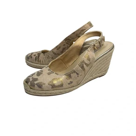 Naturalizer “Pearl” Leopard Print Slingback Espadrille Wedges Sz 8 - Picture 1 of 9